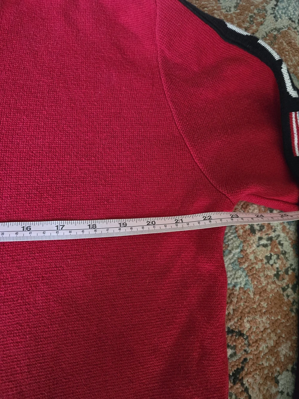 90s Vintage Polo by Ralph Lauren Red Button-Neck Sweater